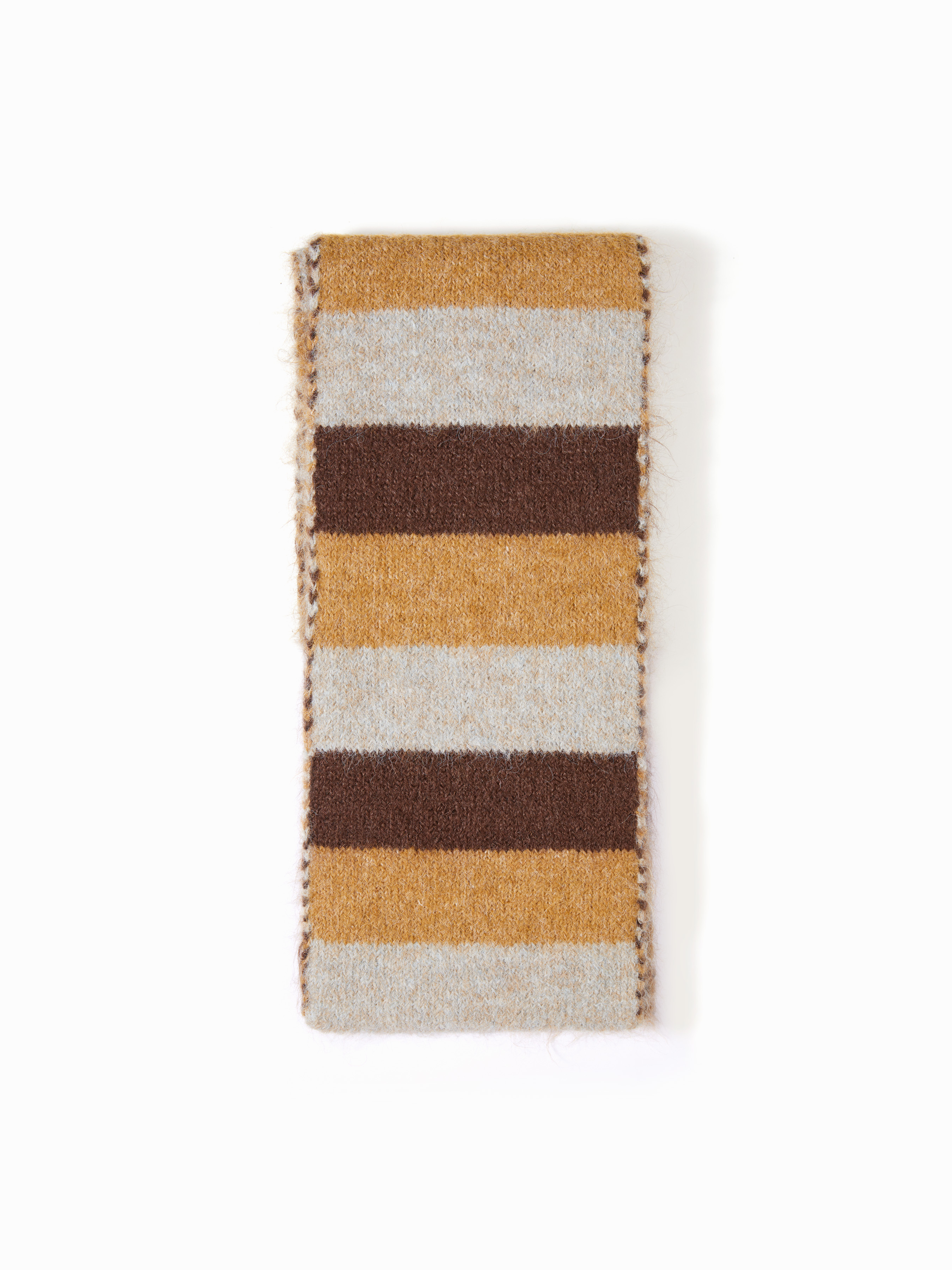 WOOL-BLEND STRIPED KNITTED SCARF
