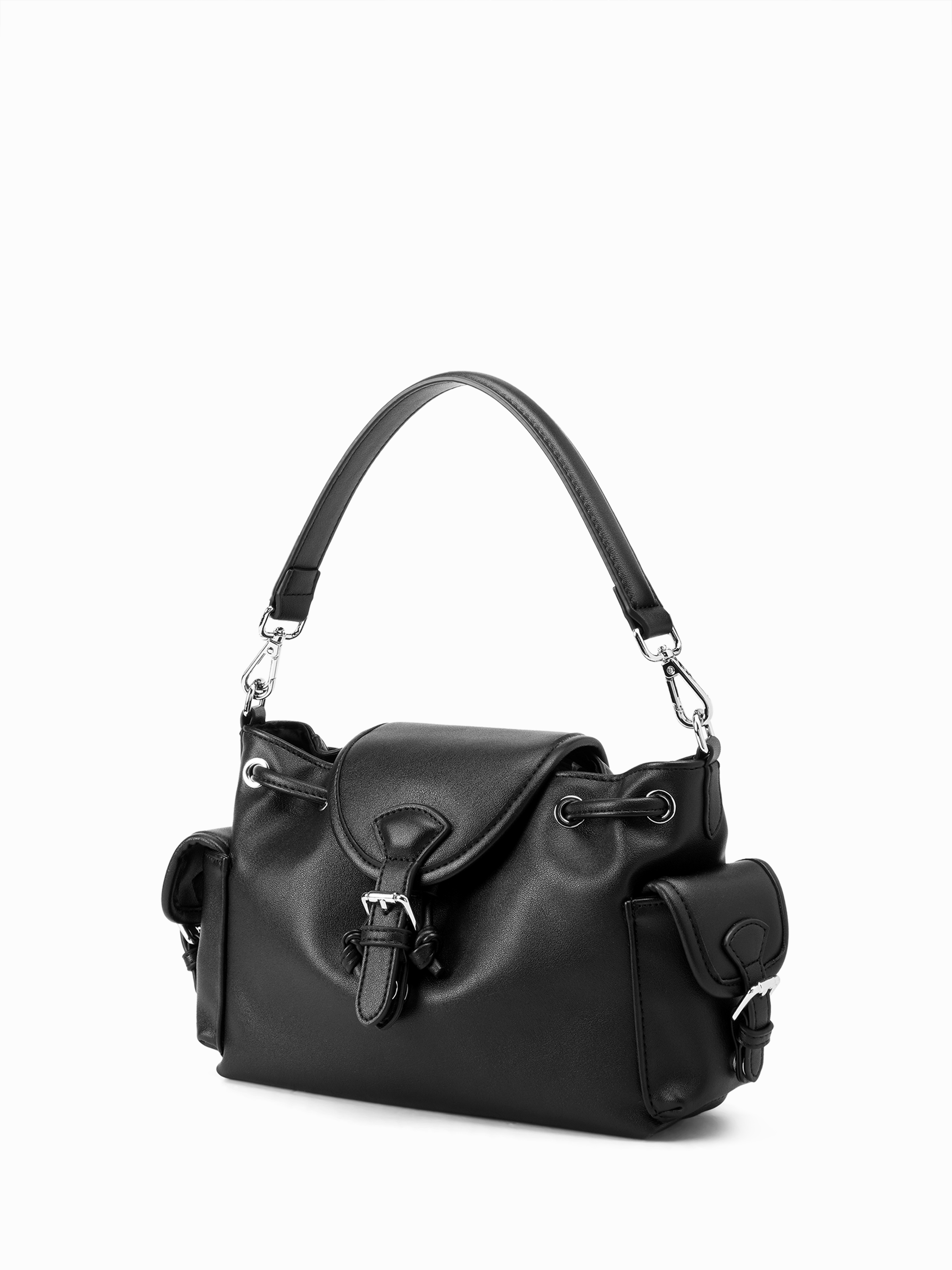 DOUBLE POCKET BUCKLE SHOULDER BAG & CROSSBODY BAG