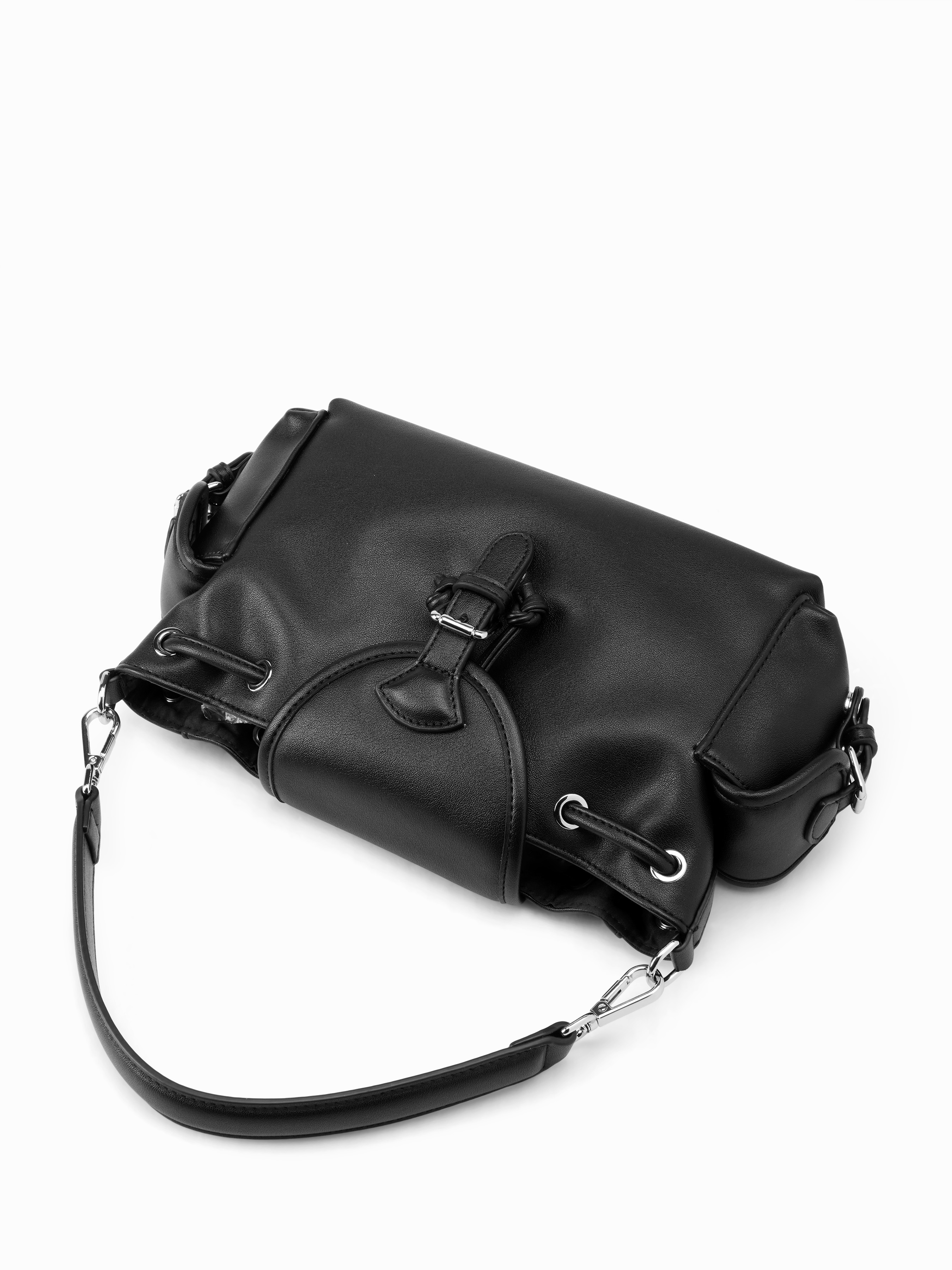 DOUBLE POCKET BUCKLE SHOULDER BAG & CROSSBODY BAG