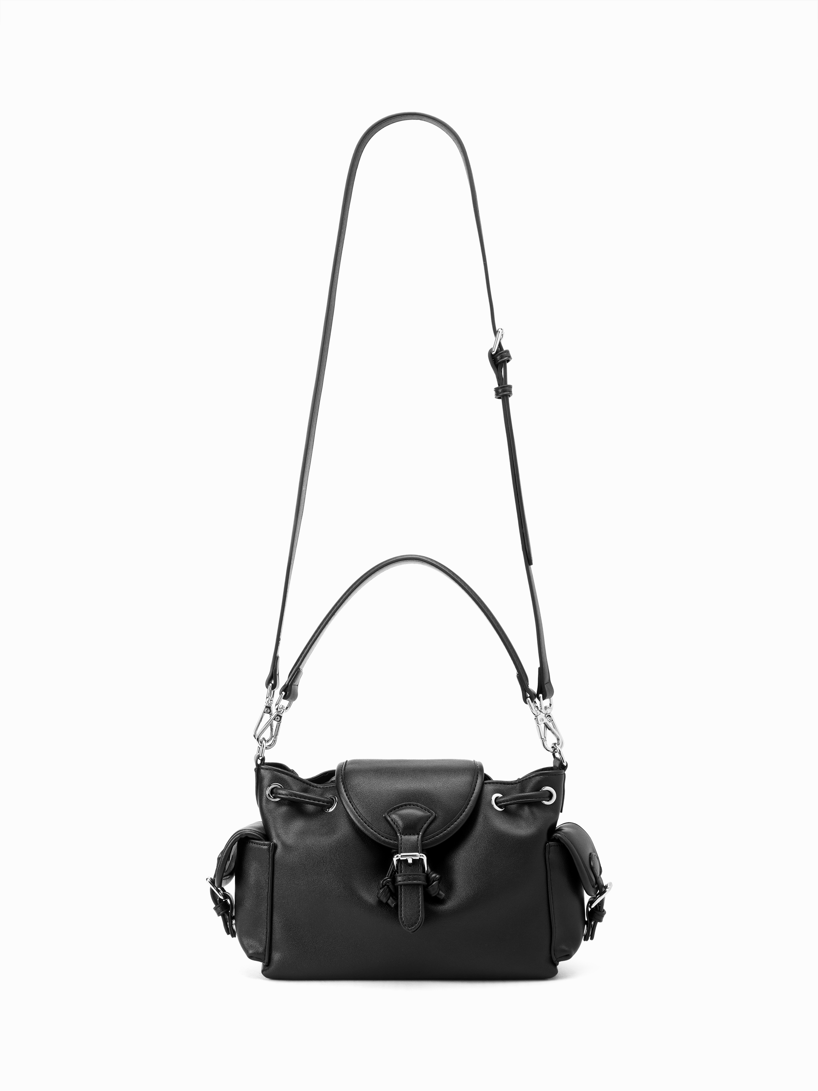 DOUBLE POCKET BUCKLE SHOULDER BAG & CROSSBODY BAG