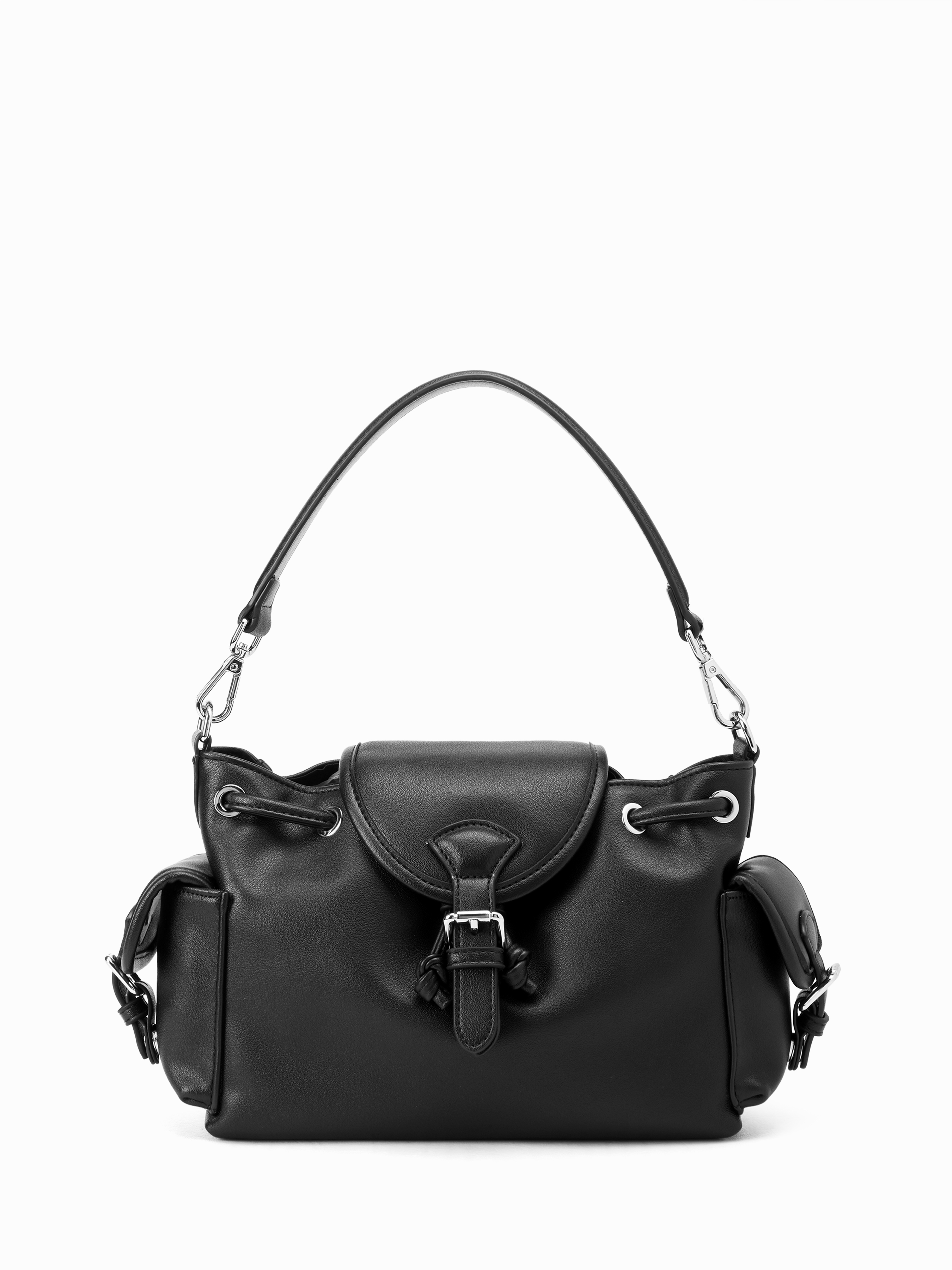 DOUBLE POCKET BUCKLE SHOULDER BAG & CROSSBODY BAG