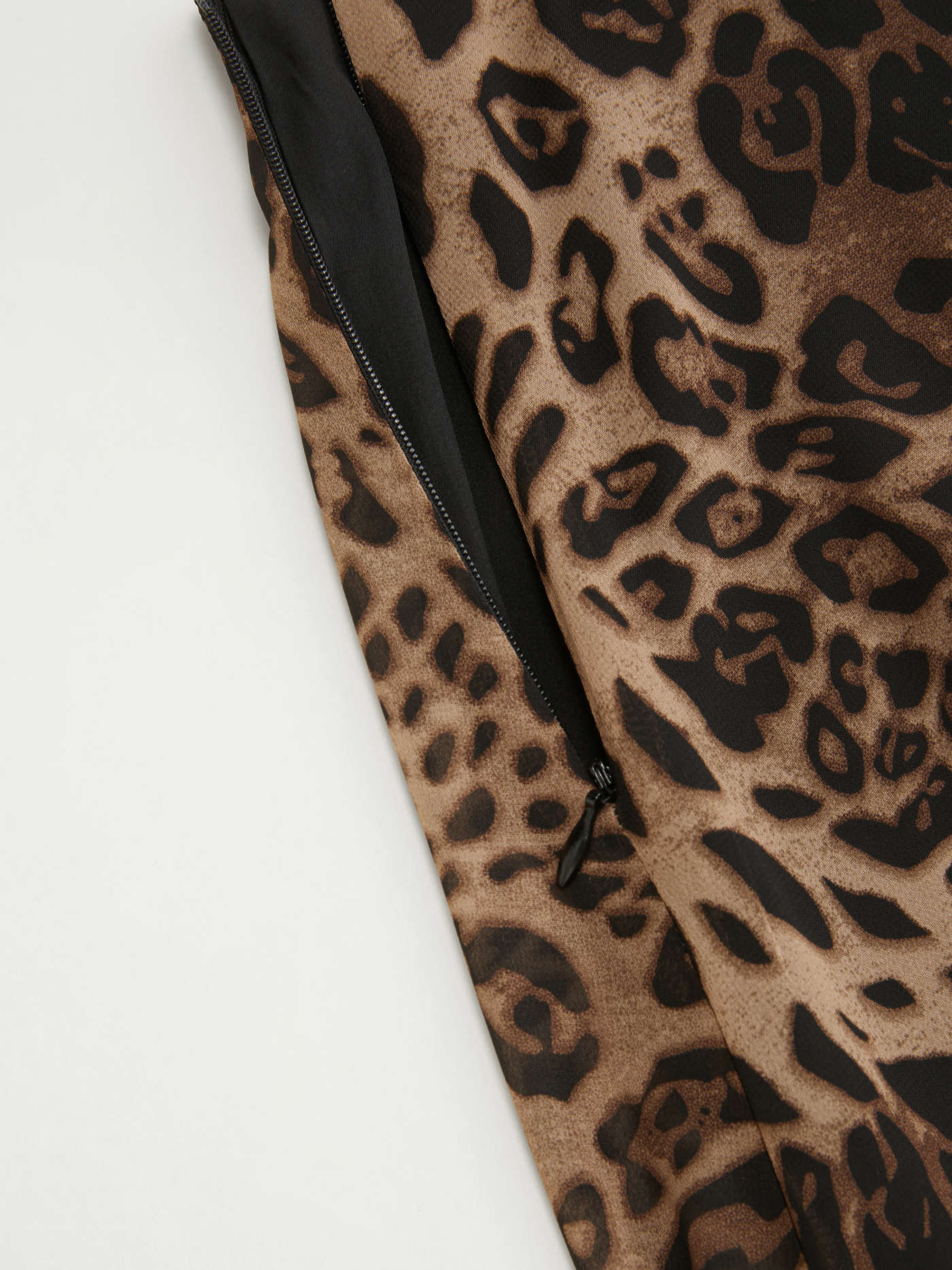 Chiffon High Rise Leopard Print Layered Maxi Skirt