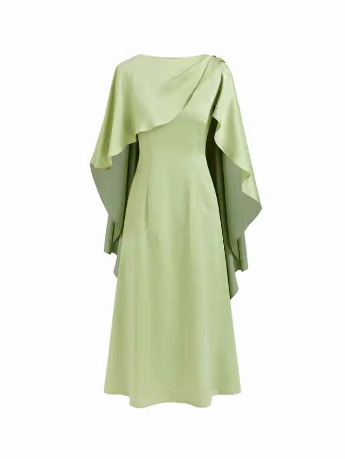 Boat Neck Long Sleeve Ruched Maxi Dress