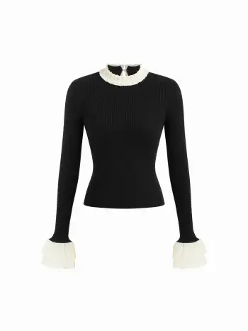 Denim Mid Waist Leopard Wide Leg Pants