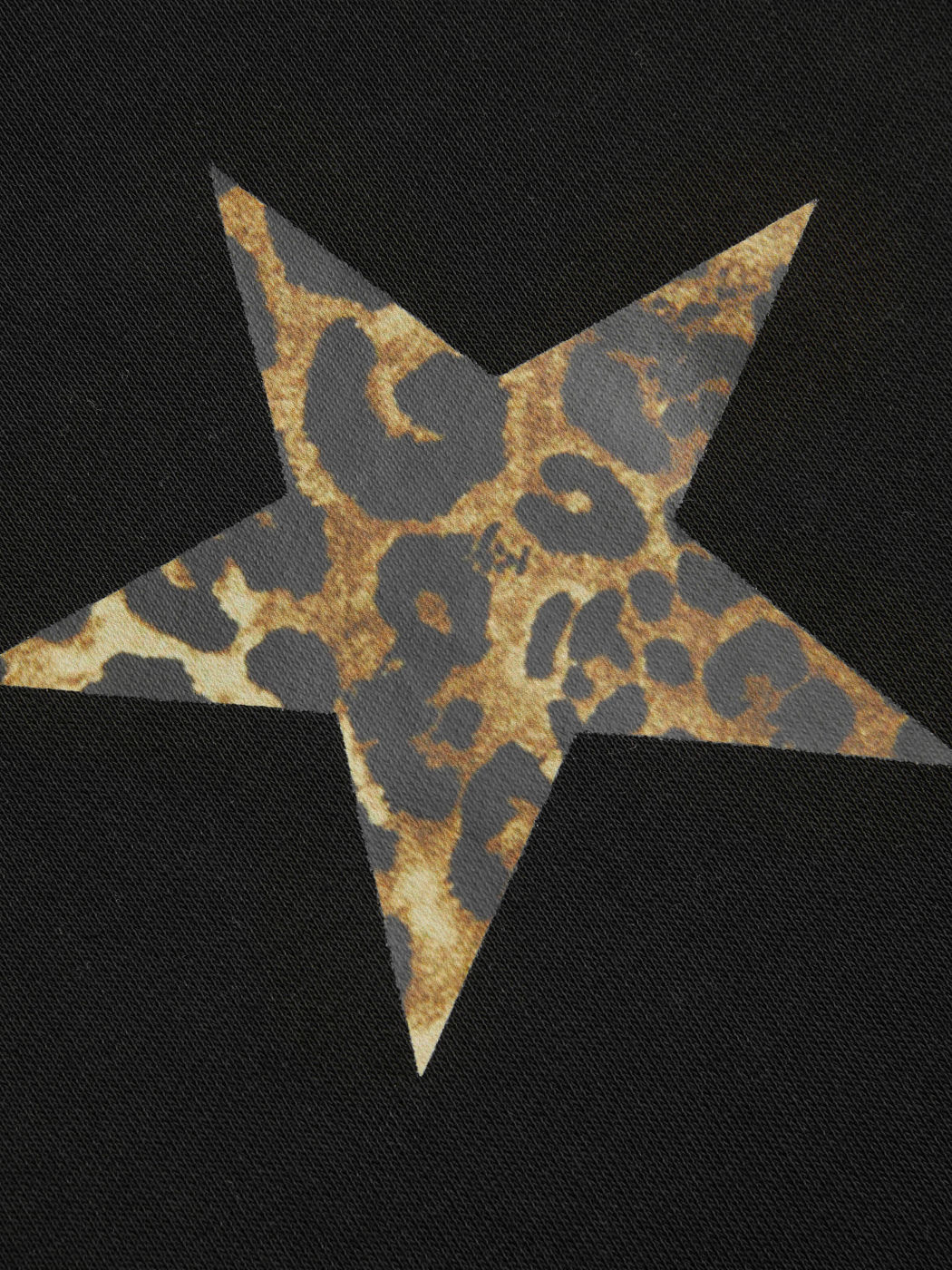 Cotton-blend Round Neckline Leopard Star Oversized Hoodie