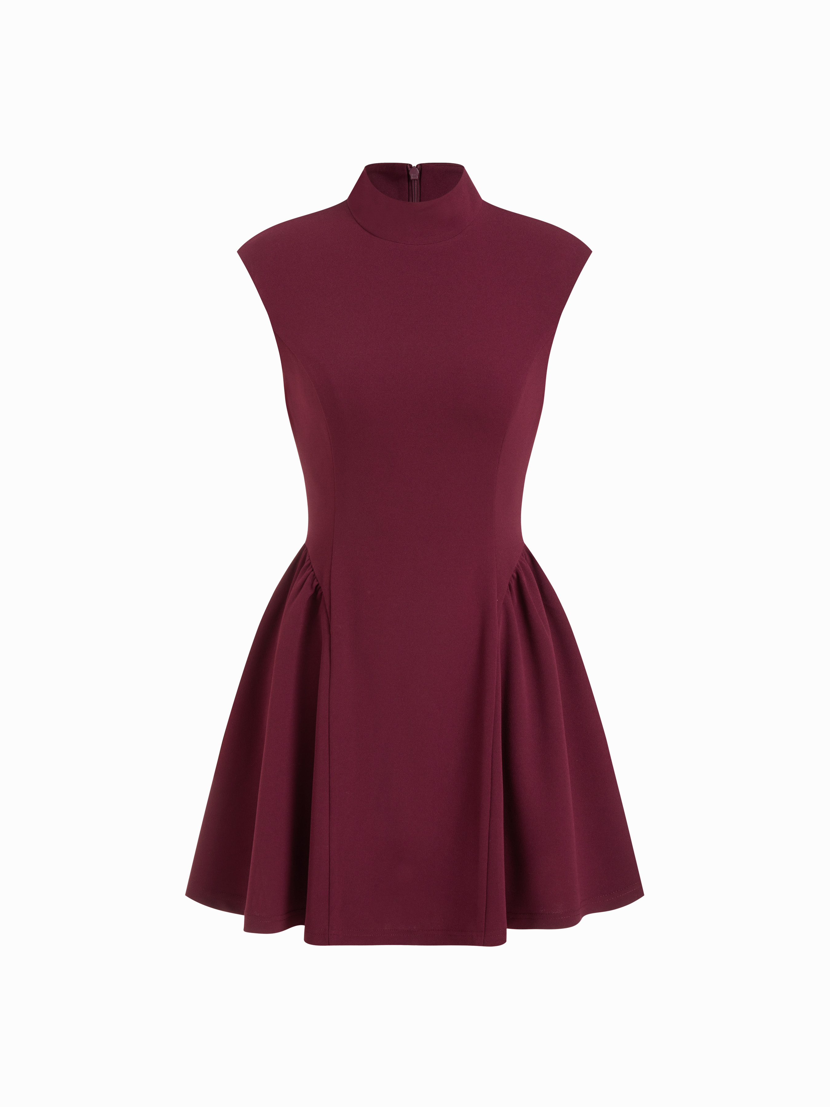 Robe mini en A avec volants et col haut