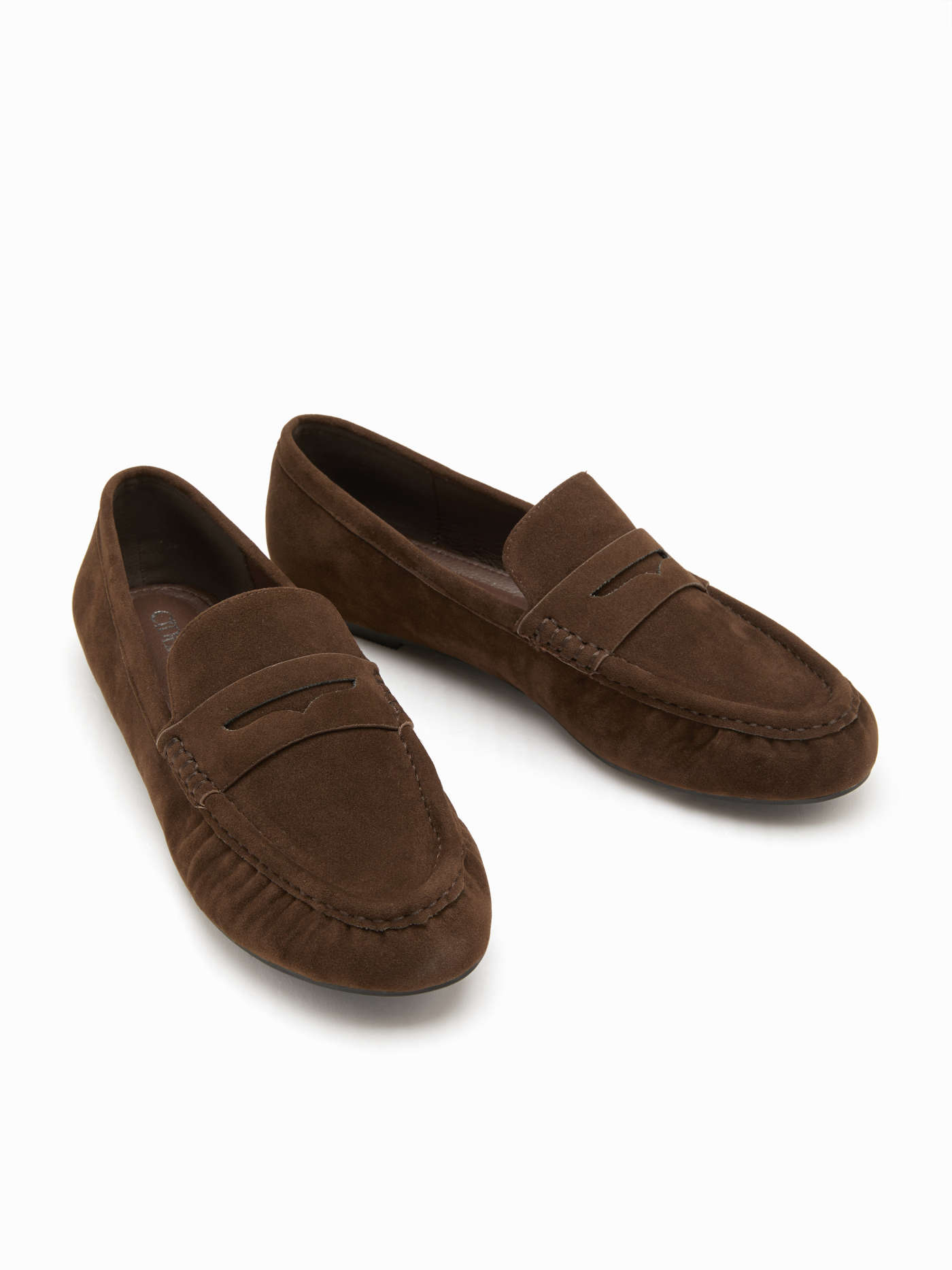 FAUX SUEDE PLEATED LOAFERS