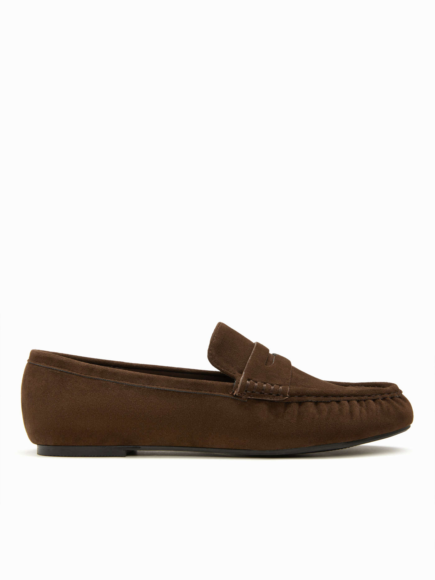 FAUX SUEDE PLEATED LOAFERS