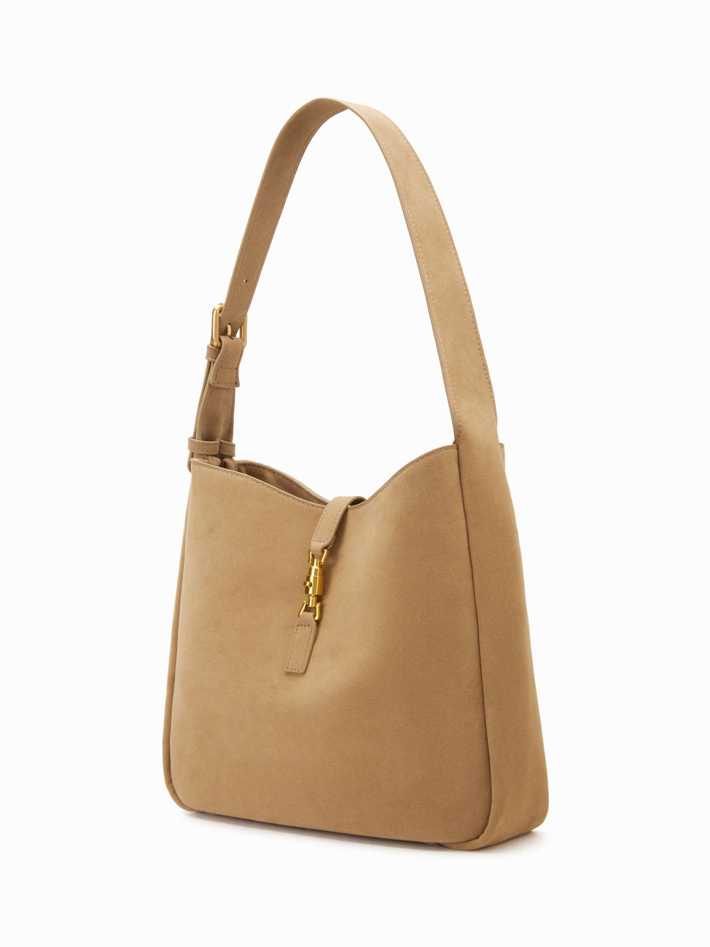 PUSH-LOCK DECOR FAUX LEATHER TOTE BAG