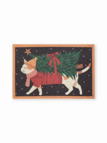 CAT & BOWKNOT & TREE DOOR MAT