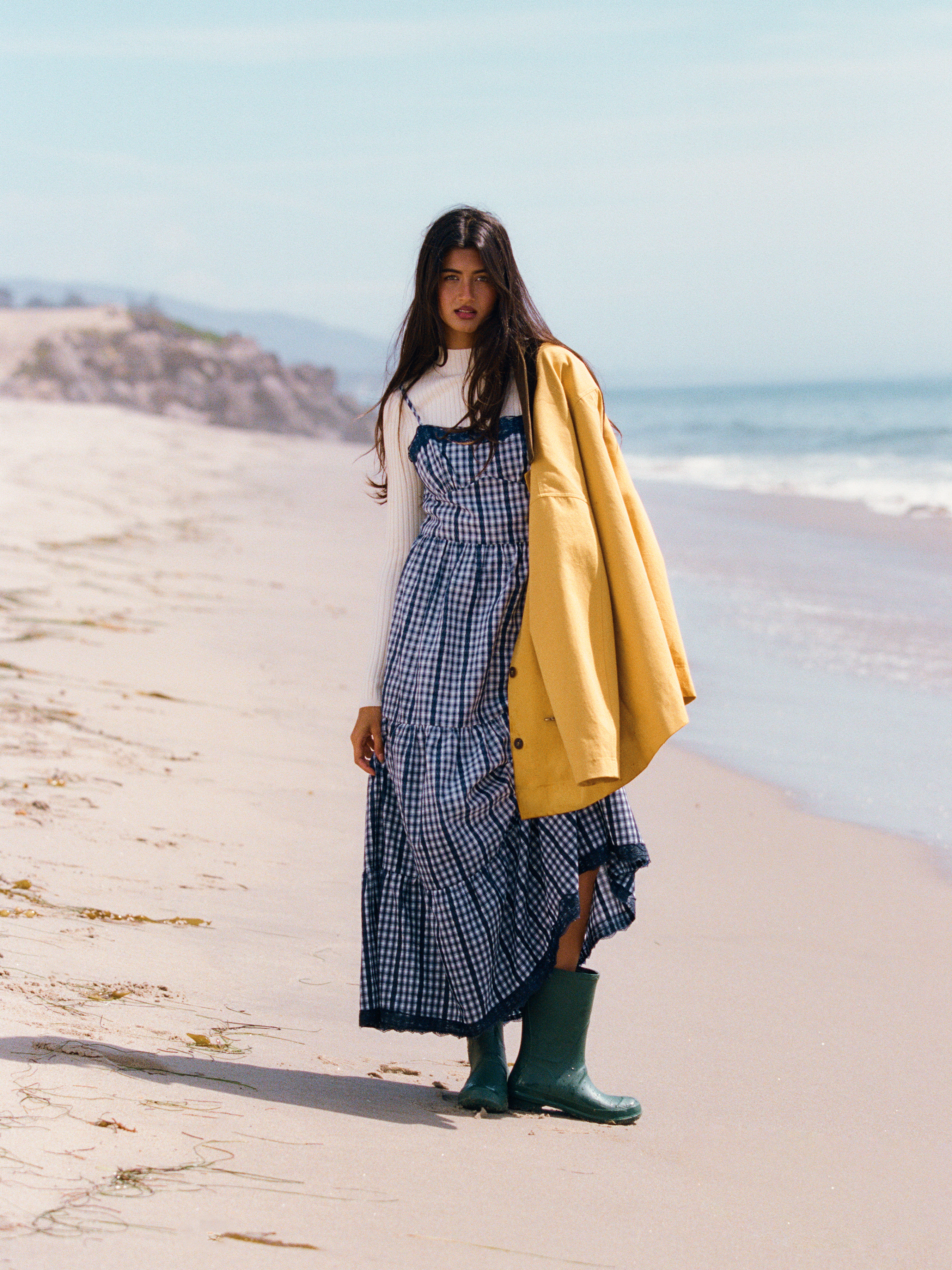 Cotton-blend Gingham Lace Trim Tiered Shirred Maxi Dress