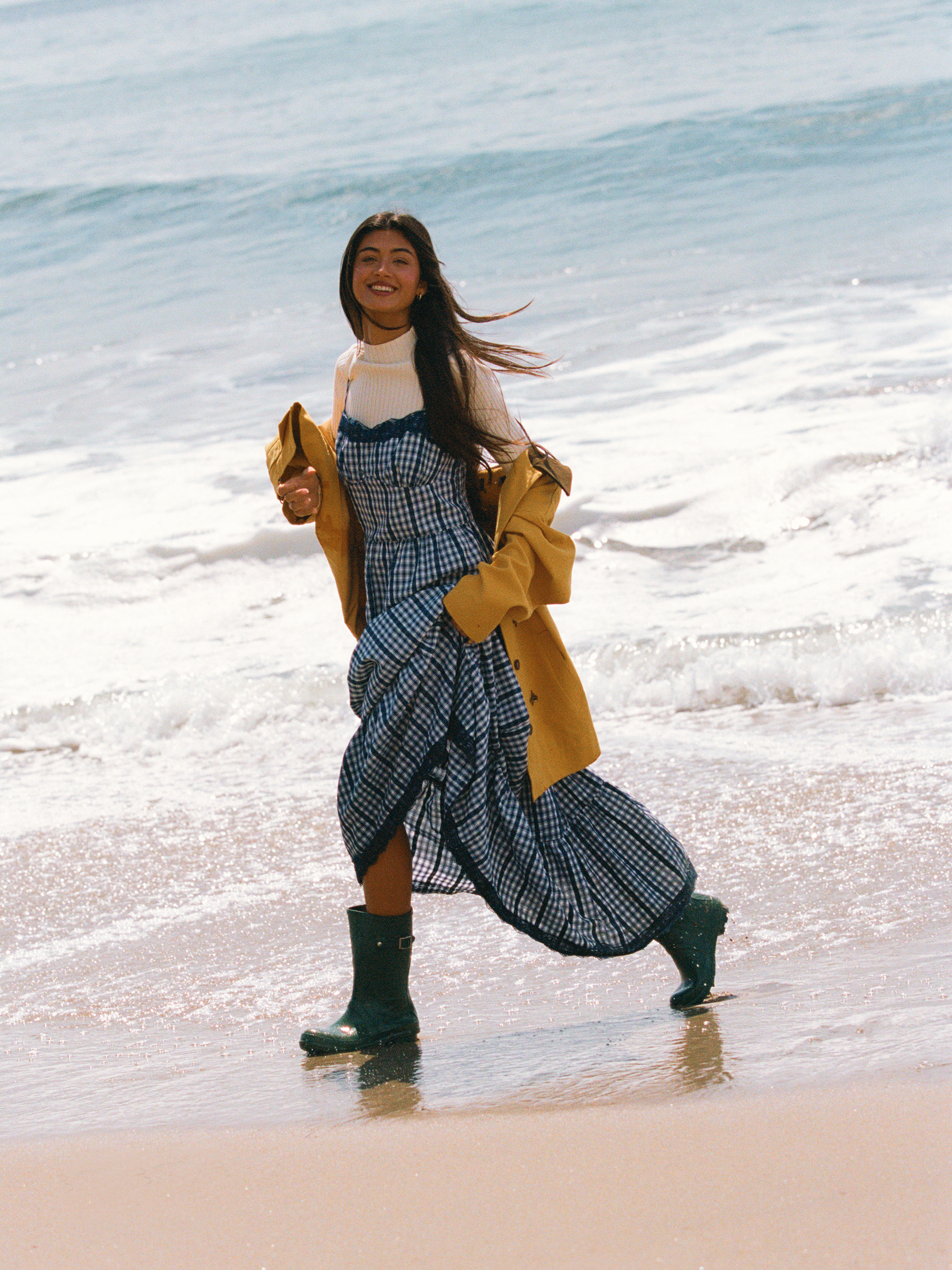 Cotton-blend Gingham Lace Trim Tiered Shirred Maxi Dress