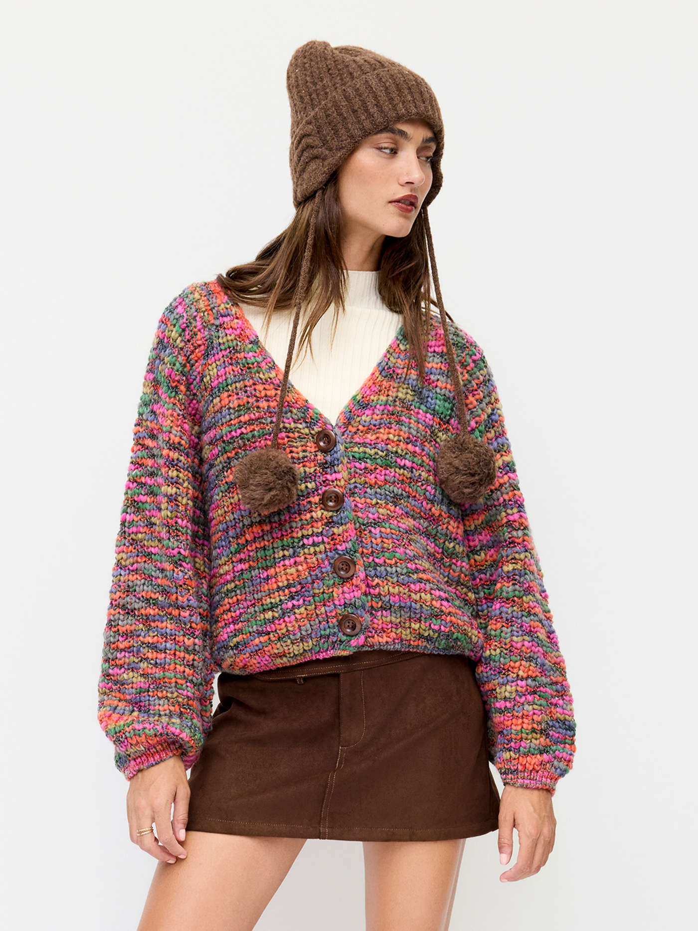 Denim High Waist Pleated Wide Leg Jeans