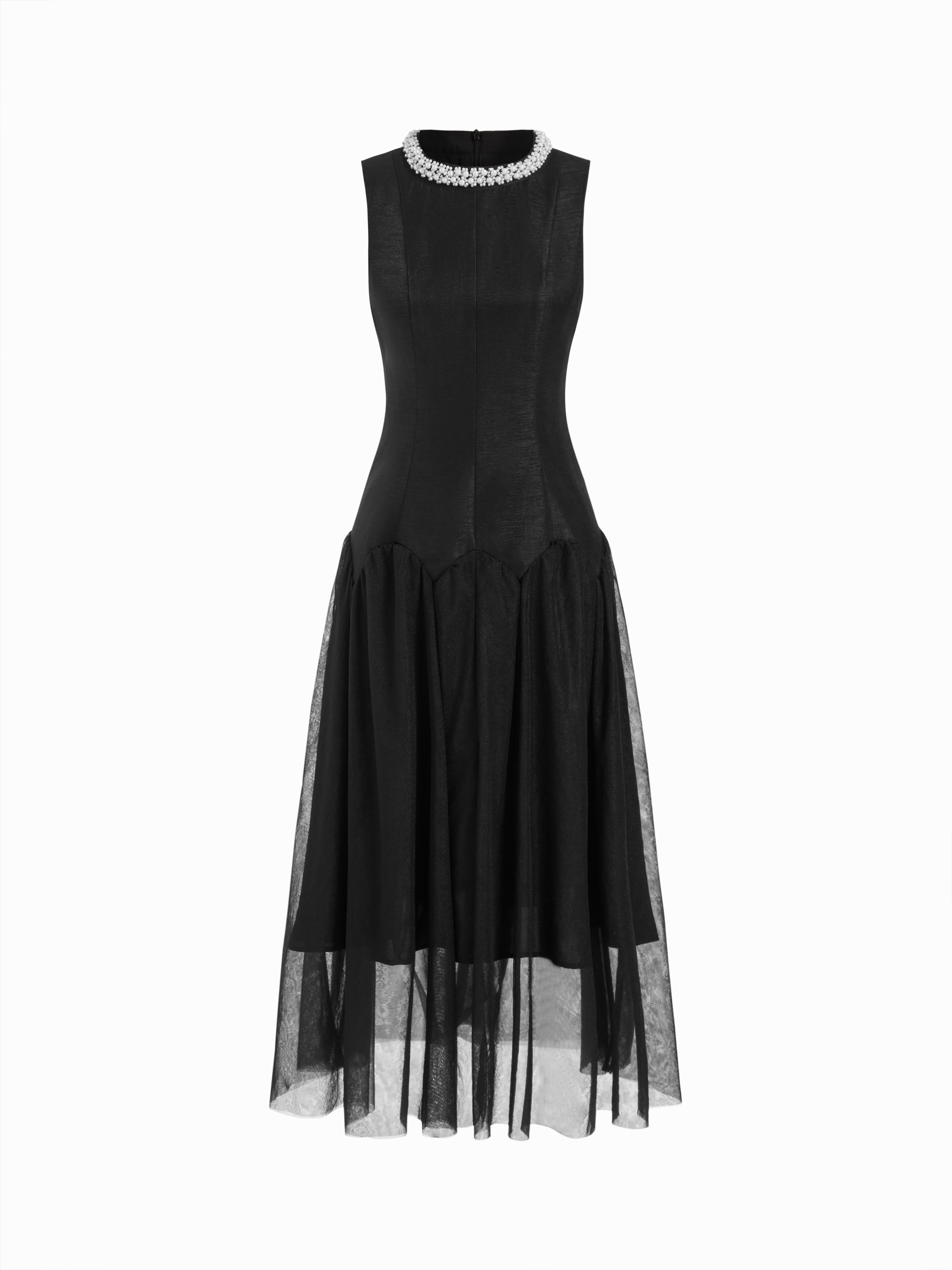 Faux pearl maxi dress