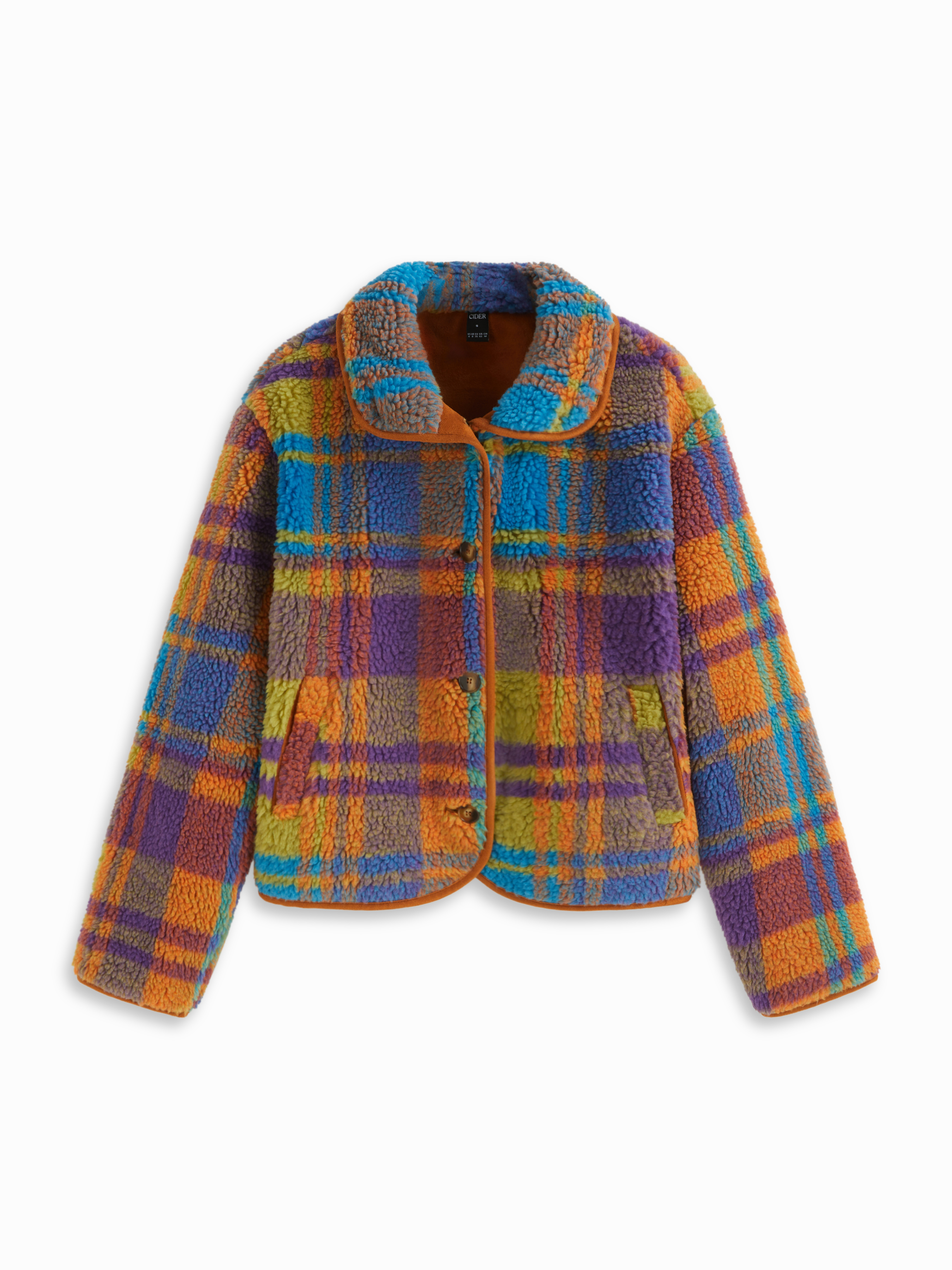 チェック柄フリース襟ジャケット Stüssy チェック柄 フリース