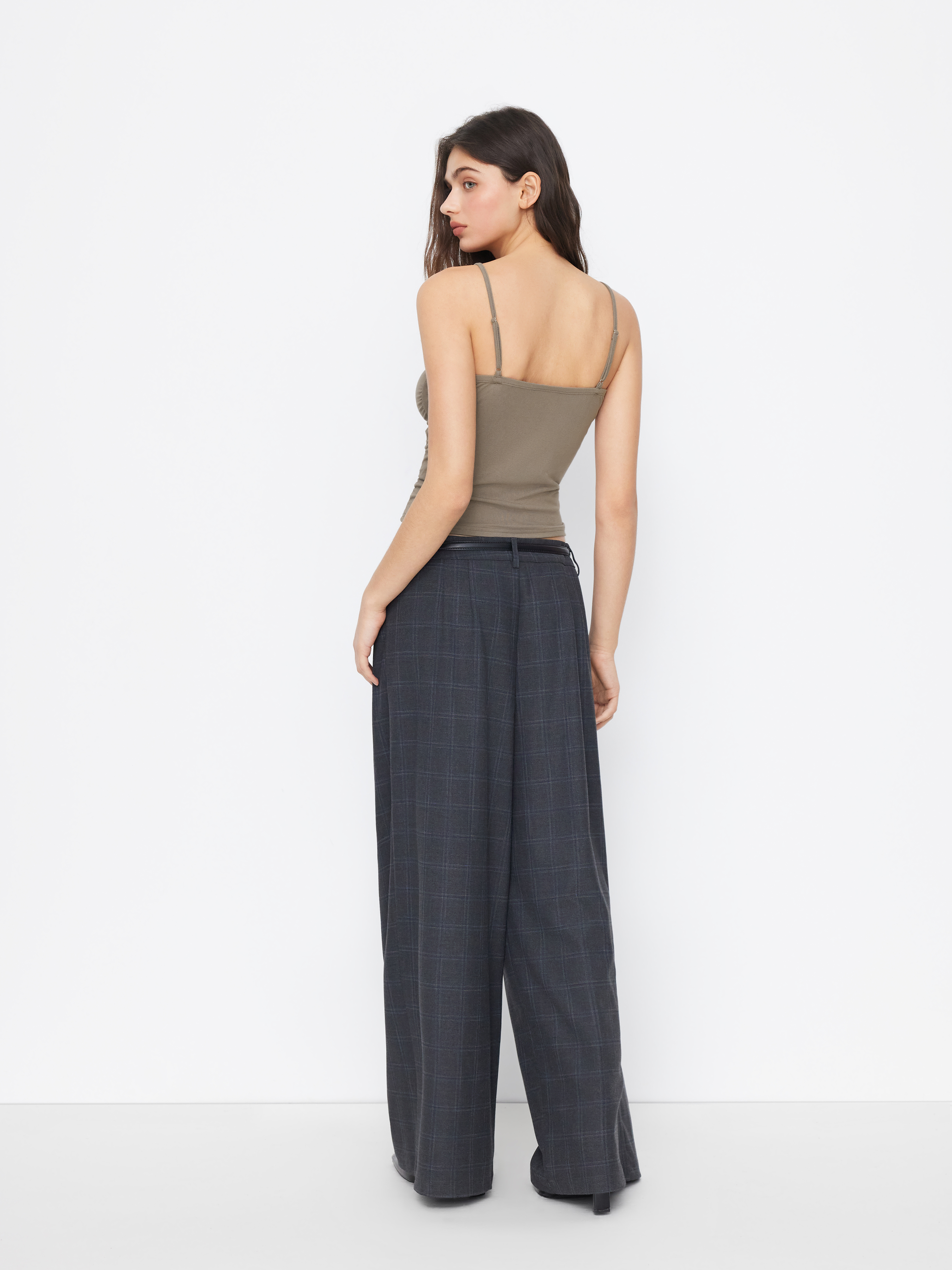 U-neckline Ruched Cami Top