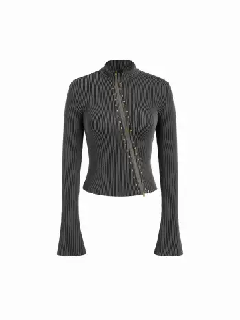 100% Cotton Asymmetrical Button Two Tone Patched Shirt