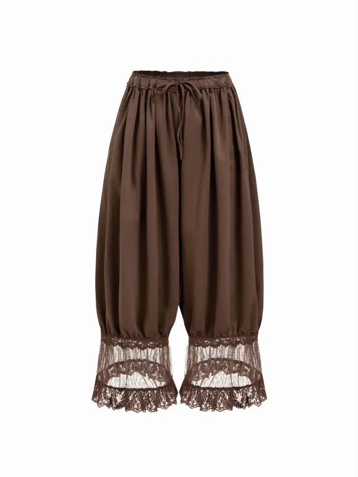 Cotton-blend Mid Rise Striped Drawstring Barrel-leg Trousers