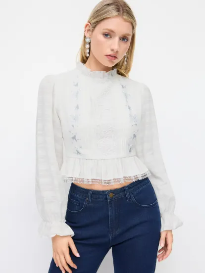 Houndstooth High Waist Belted Wide Leg Trousers