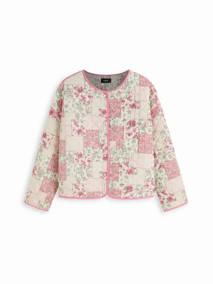 Woven Suede Faux Fur Collar Jacket With Gingham Lining Curve & Plus For Music Festival/Live House Holiday