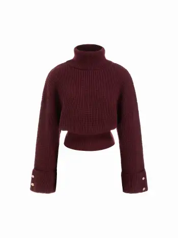 High Neck Button Oversized Long Sleeve Jacket