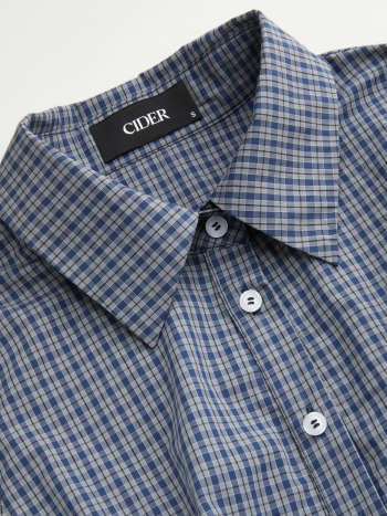 Boat Neck Gingham Bowknot Ruched Long Sleeve Top