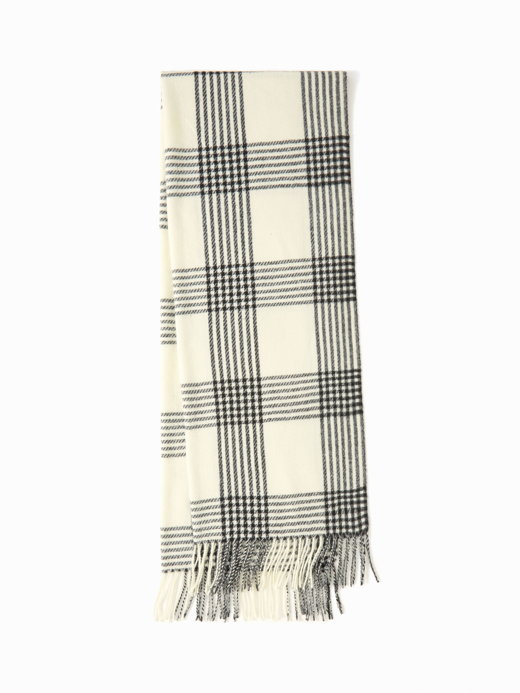 PLAID FRINGED SCARF