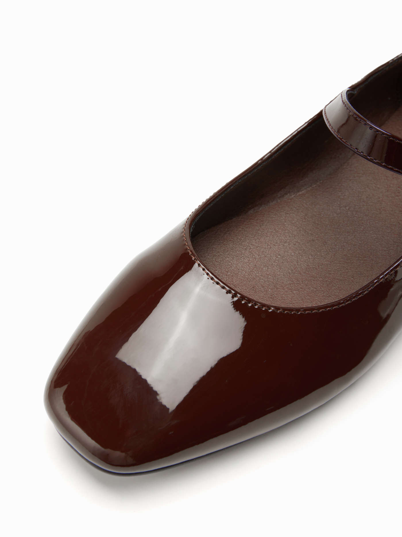 FAUX PATENT LEATHER MARY JANE FLATS