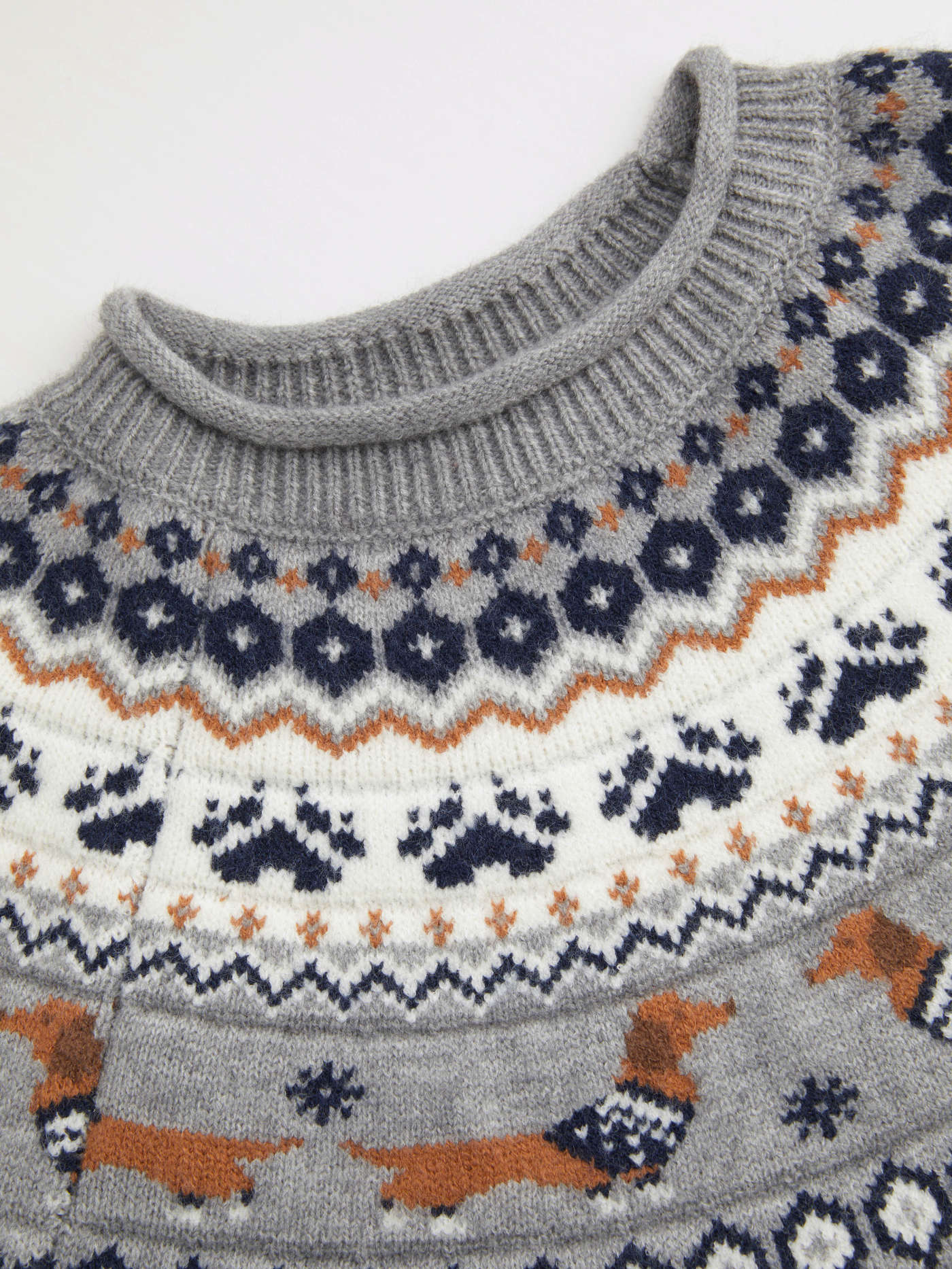 Knit Fabric Dachshund Detail Round Neckline Oversized Sweater  For Daily Casual Home