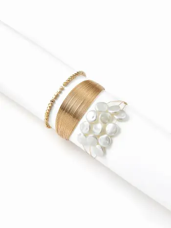 Set aus Barock-Imitat-Perlen-Armbändern