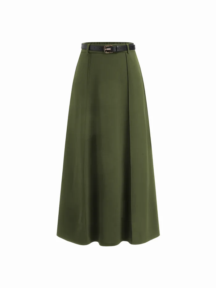 Woven Cotton 100% Cotton Mid Rise Solid Ruffle Maxi Skirt For Daily Casual Work