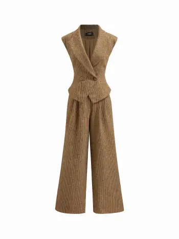 Wollartiges Kragen-Button-Breitbein-Overalls