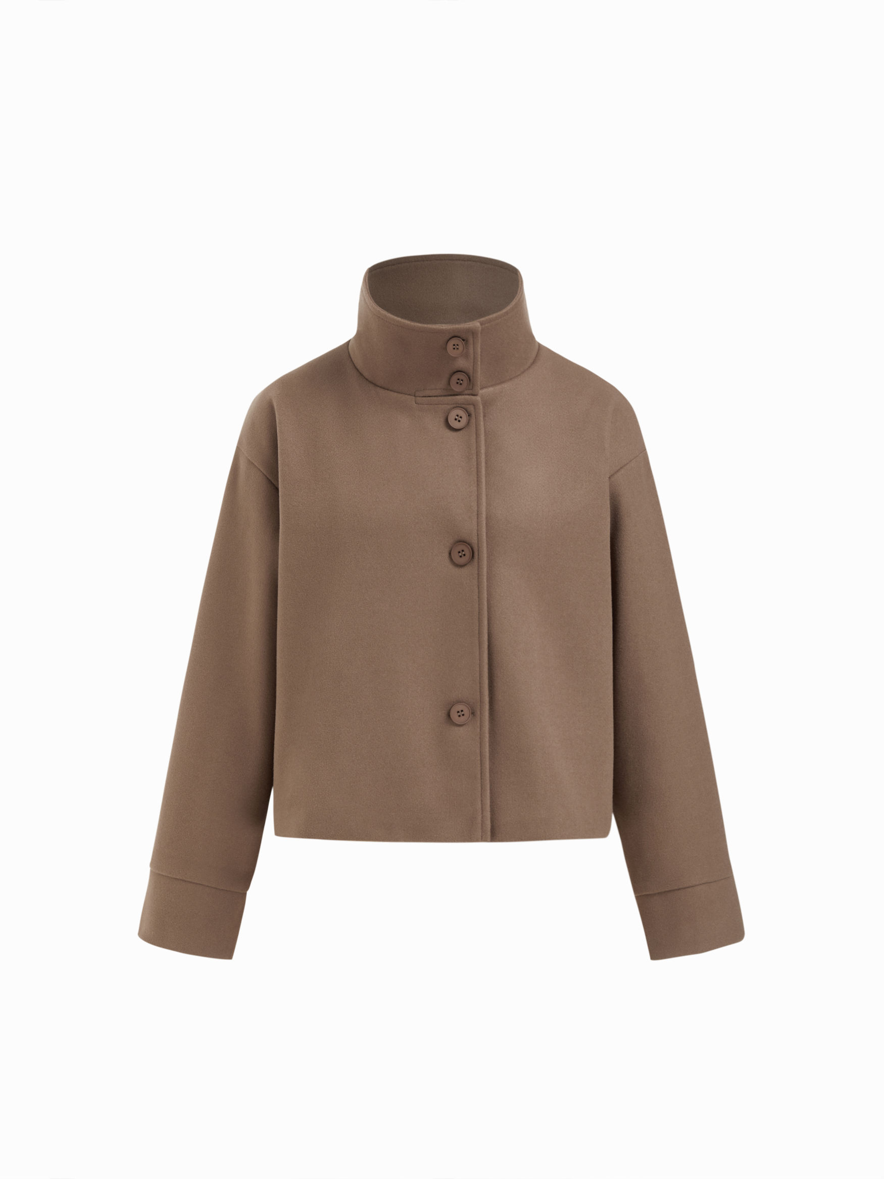 High Neck Button Oversized Long Sleeve Jacket