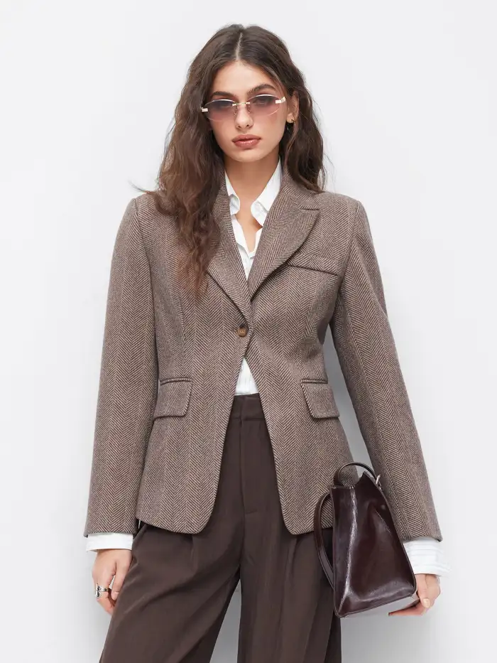 Fleece Collar Geometric Drawstring Zip Through Jacket Vest