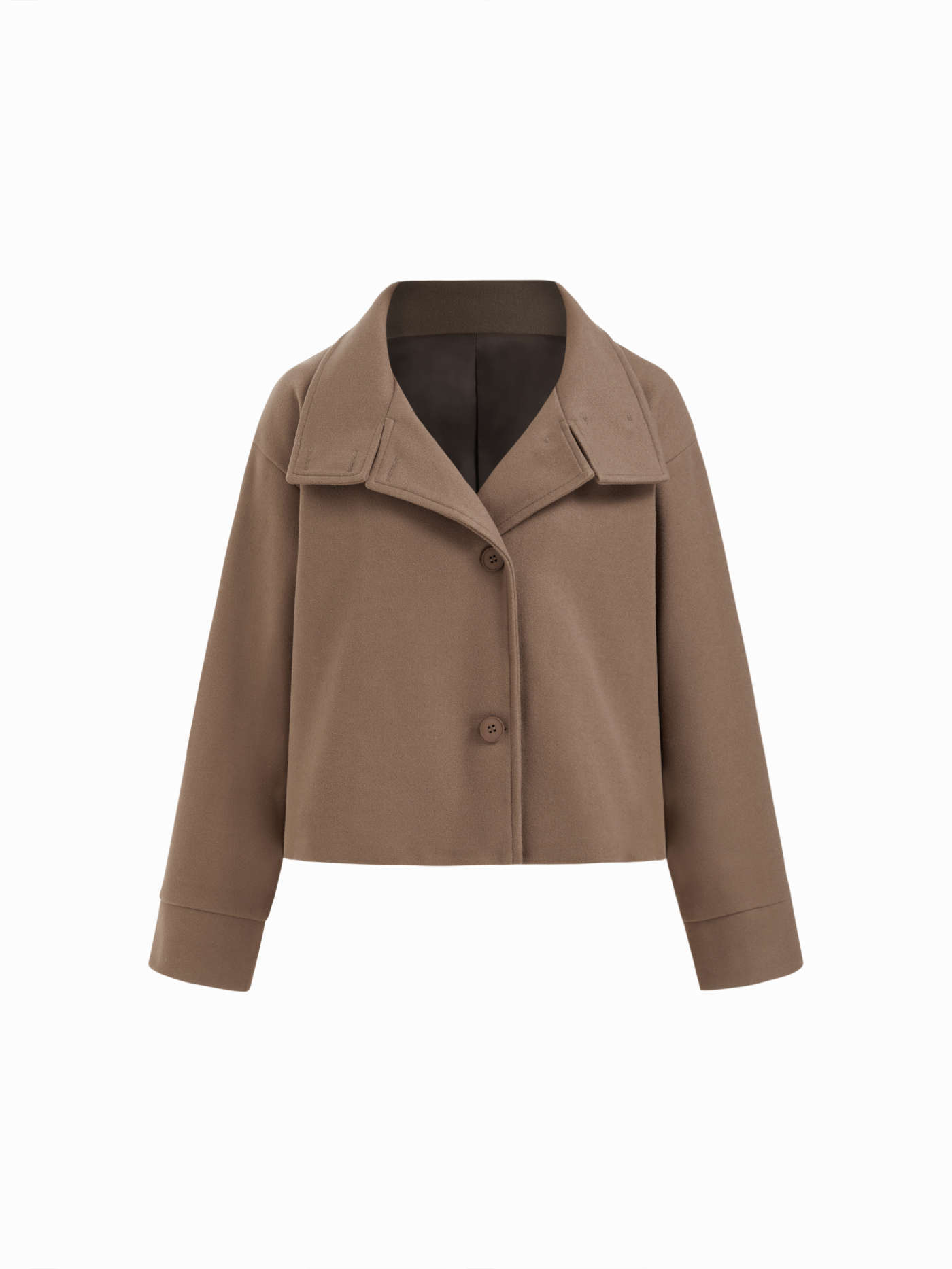 High Neck Button Oversized Long Sleeve Jacket