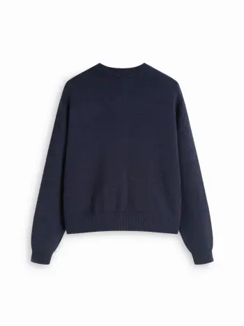 Strickjacke mit runder Halsöffnung und Tierstickerei, Oversize