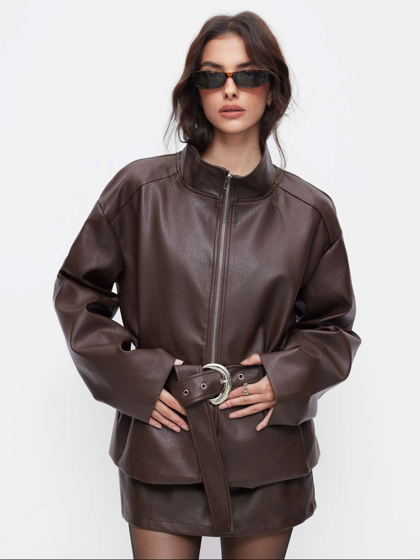 Peter Pan Collar Houndstooth Button Short Sleeve Blouse