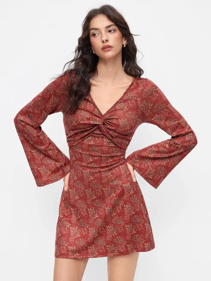 Denim Mid Waist Leopard Wide Leg Pants