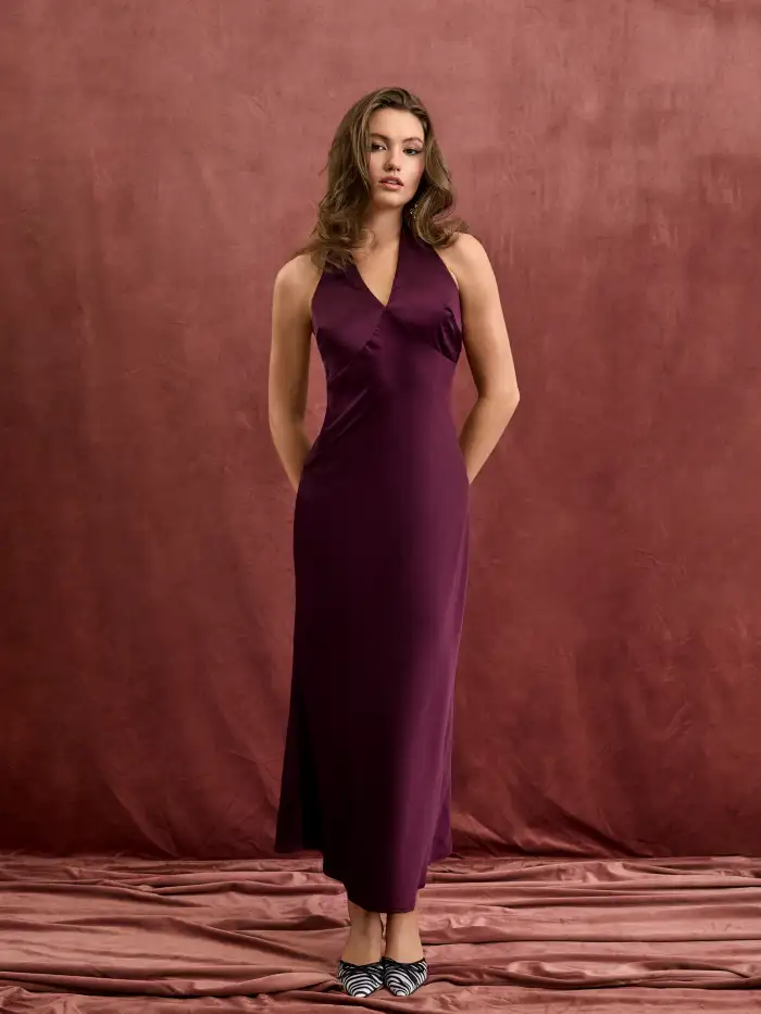 high waist slit dress A-Line Strapless Empire-Waist Sleeveless High Slit Long Formal Prom Dr –  Modsele main image 0