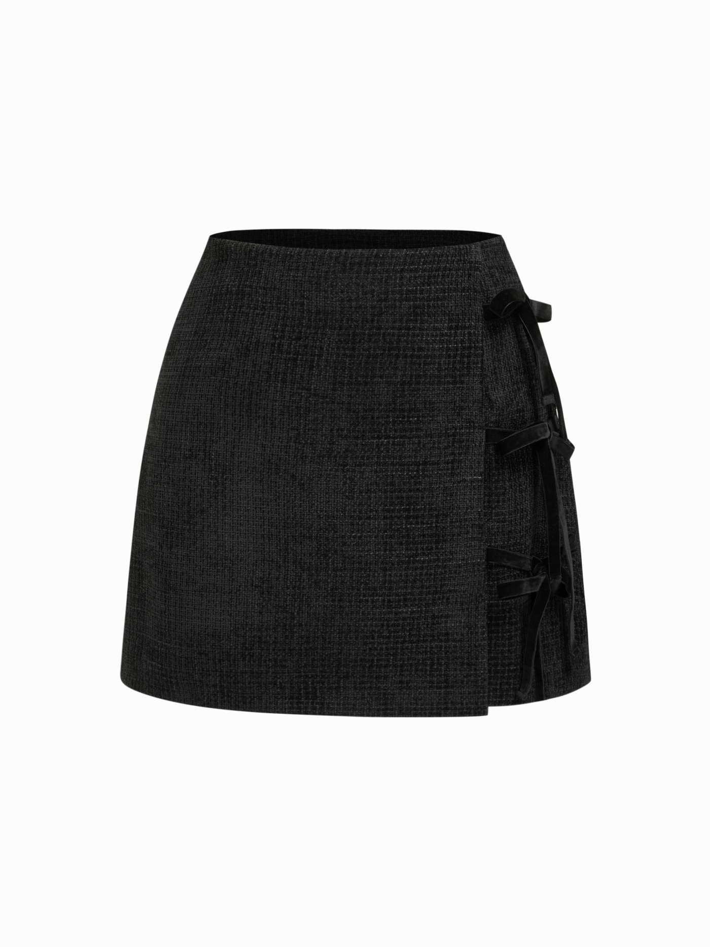 Tweed Mid Rise Bowknot Mini Skirt Curve & Plus