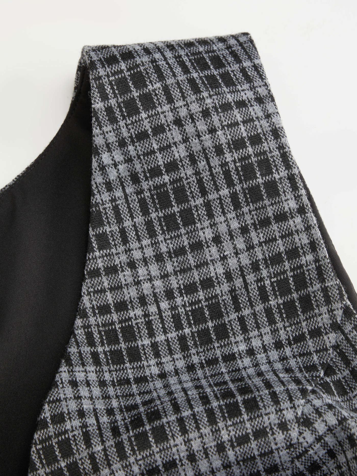 V-neck Plaid Button Front Wide Leg Jumpsuit