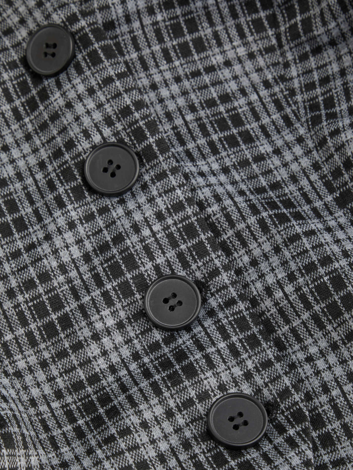 V-neck Plaid Button Front Wide Leg Jumpsuit