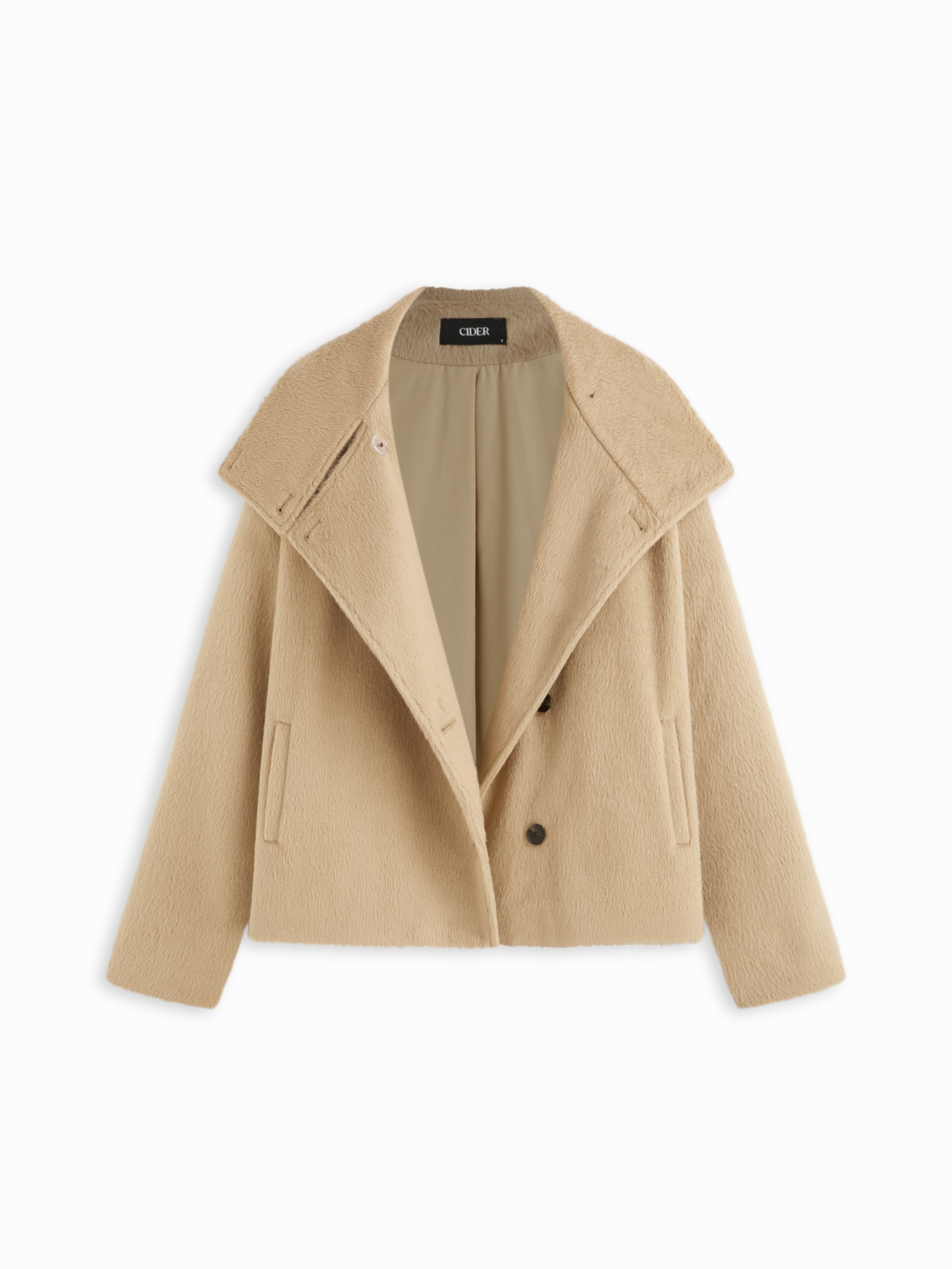 New ACHE THE Wide Collar Wool Silk Jacket