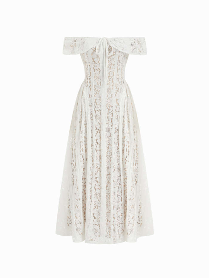 knee length dresses for ladies CIDER Green Midi Dress with Black Overlay Lace (Large)  The Thrifty Hippy