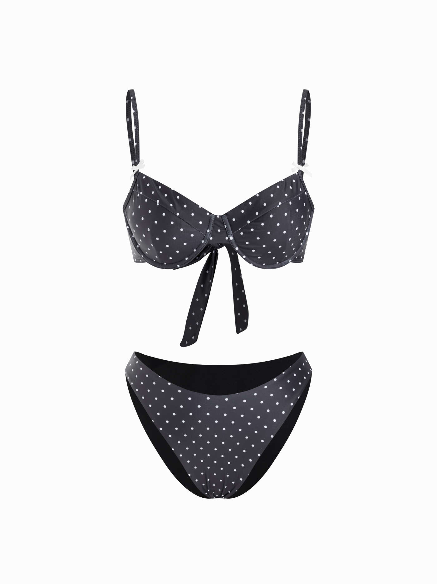 Sweetheart Polka Dot Underwire Cheeky Bikini Set