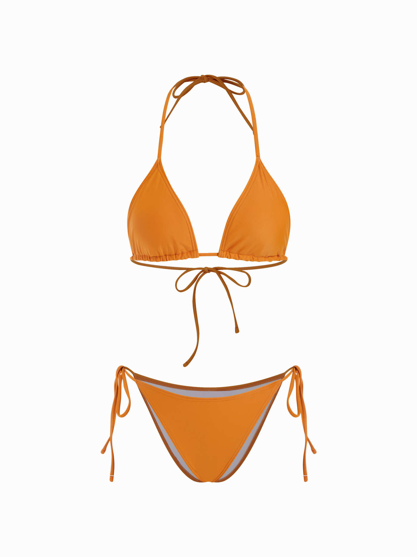 Geknotetes Dreieck-Bikini-Set mit Seidenbänder & Blumen-Cover-Up-Top