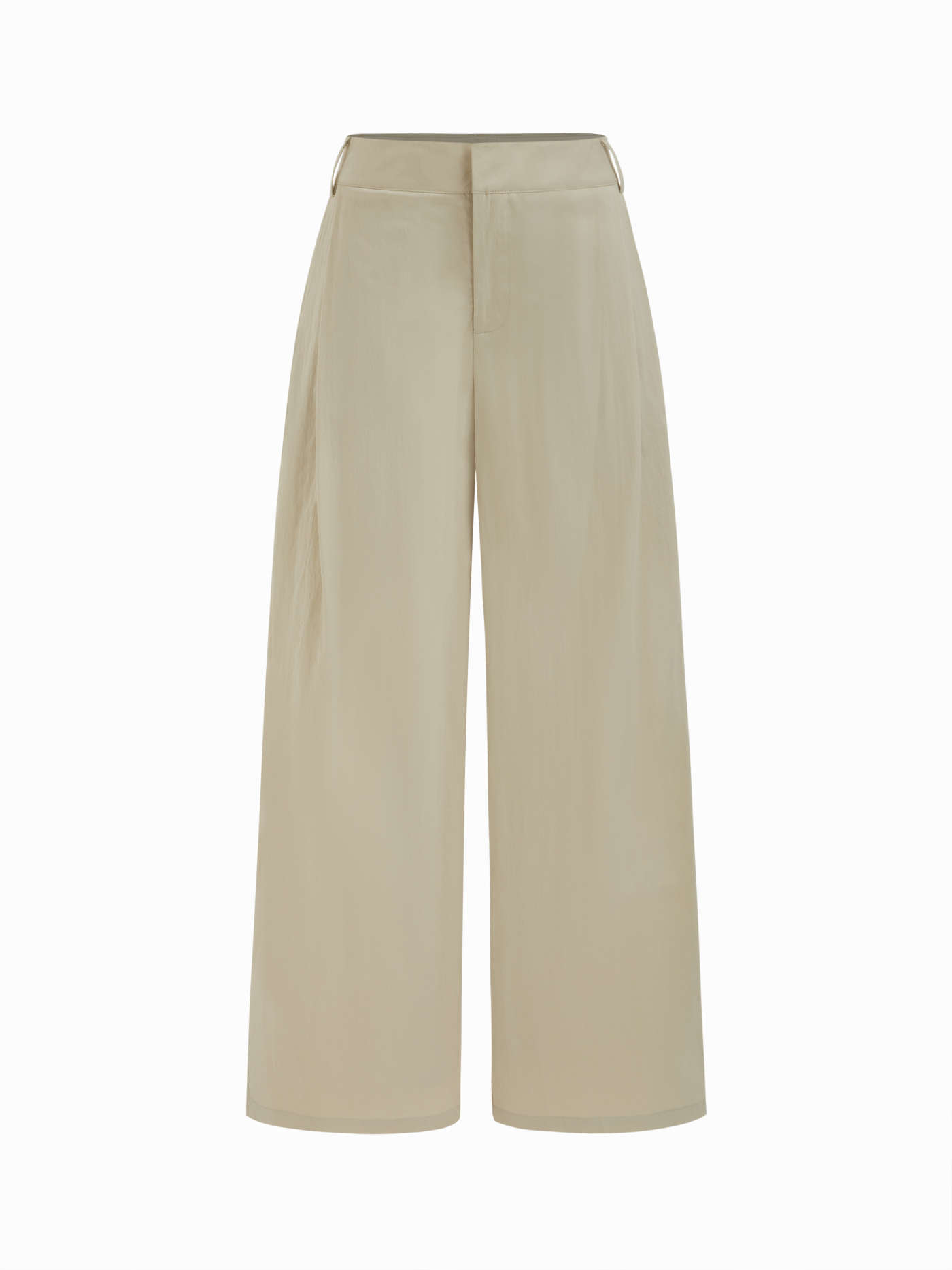 Cotton-blend Mid Rise Zipper Straight Leg Trousers