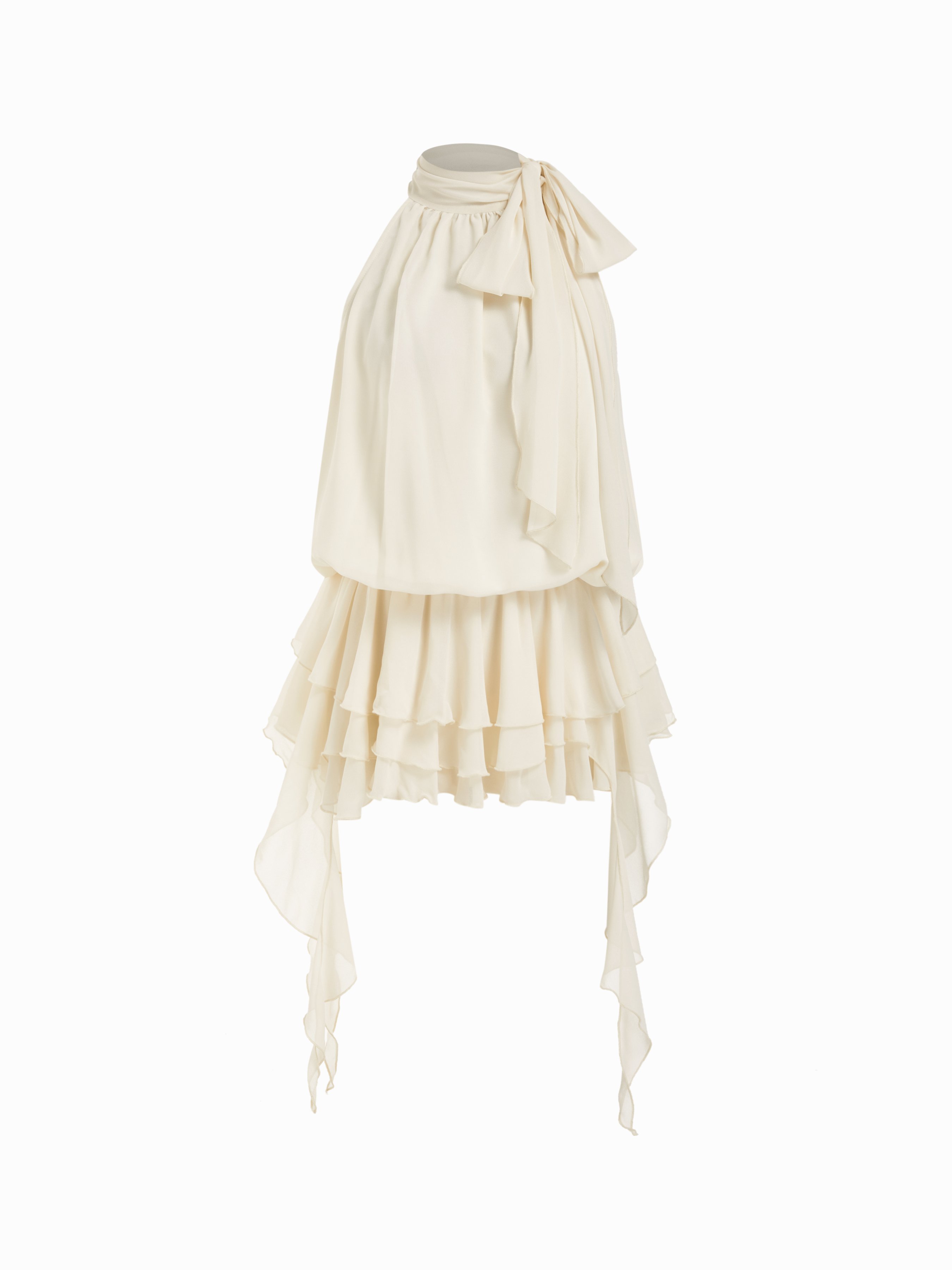 Chiffon Halter Mini Dress
