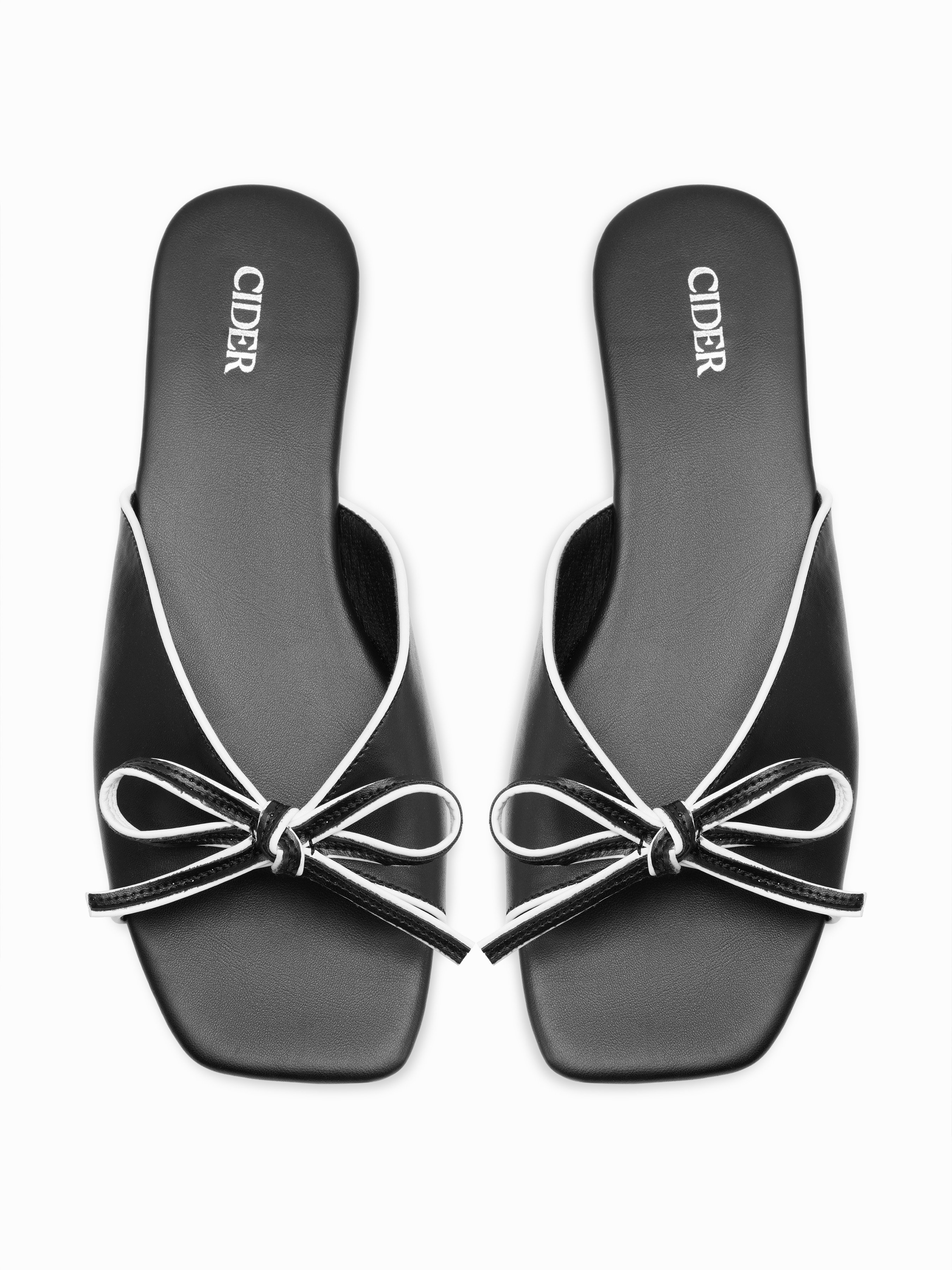 Bowknot Square Toe Sandals by Cider