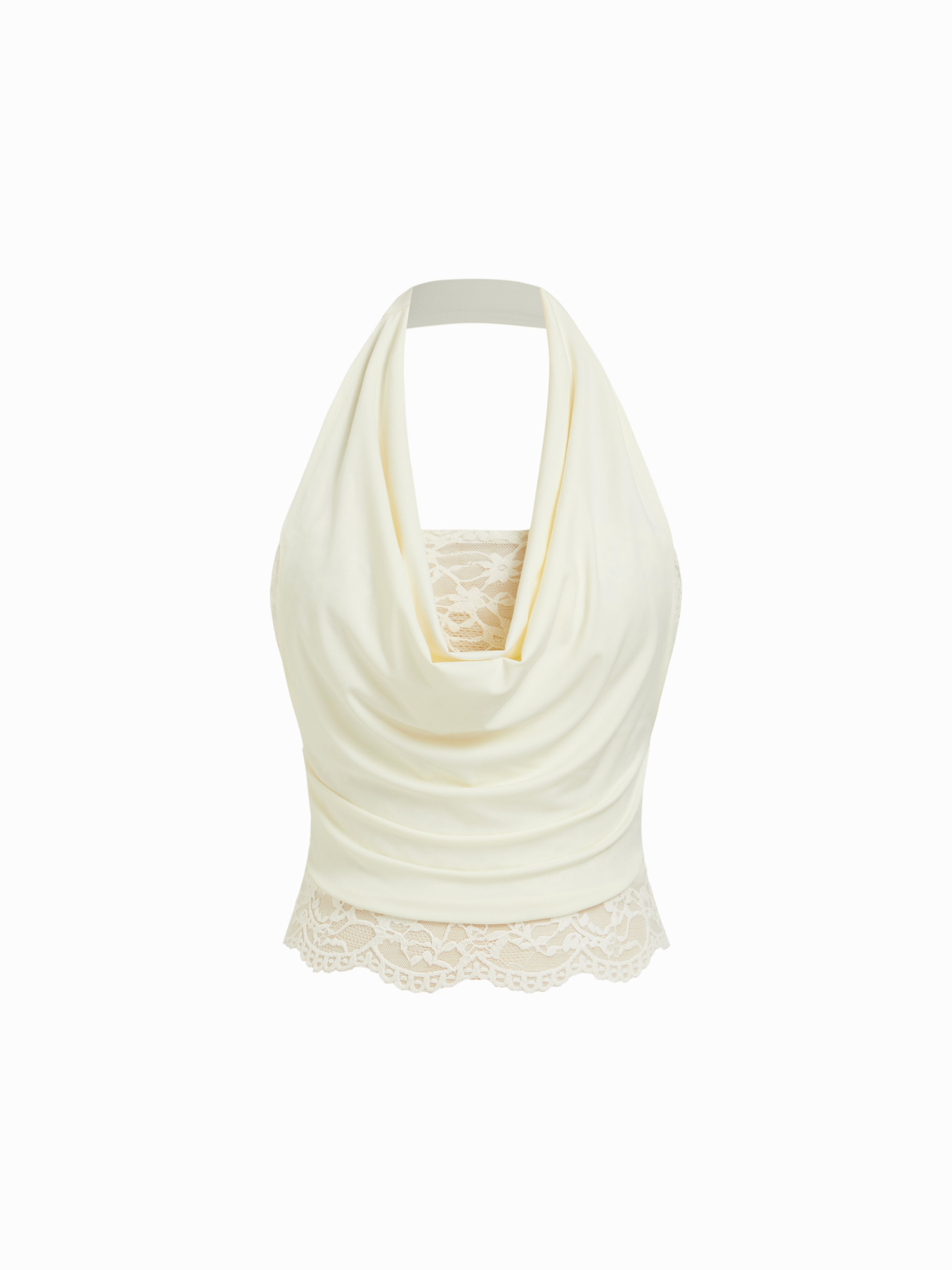 Halter lace crop top